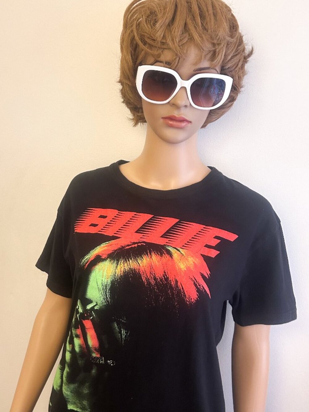 Billie Eilish Graphic Band Tee Black Oversized Concert Shirt Women's Medium